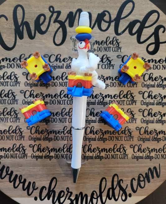 CE 3d printed focal Bead-3D bounce castle with slide