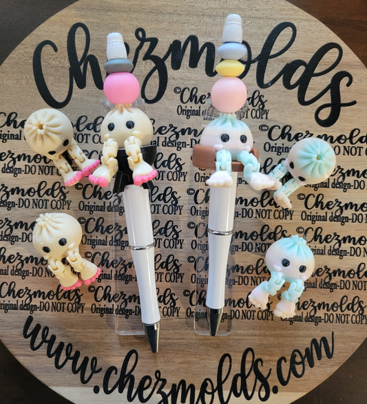 CE 3d printed focal bead- Cutie dumpling kicker ( flexy feet )