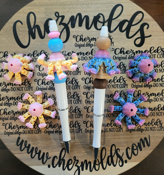 CE 3d printed focal bead- Jelly-fish kicker ( flexy feet )