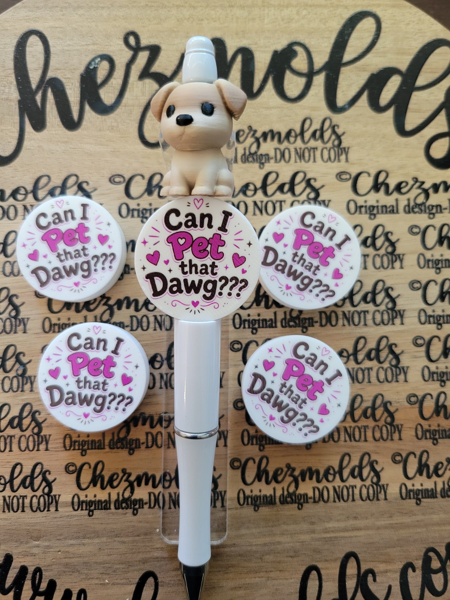 CE 3d printed focal Bead-can i pet that dawg??-CG Exclusive design