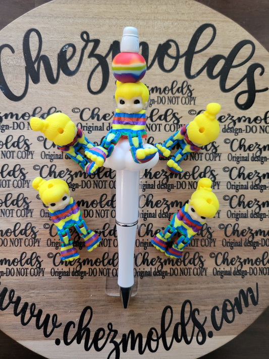 CE 3d printed focal bead- Rainbow B kicker ( flexy feet )