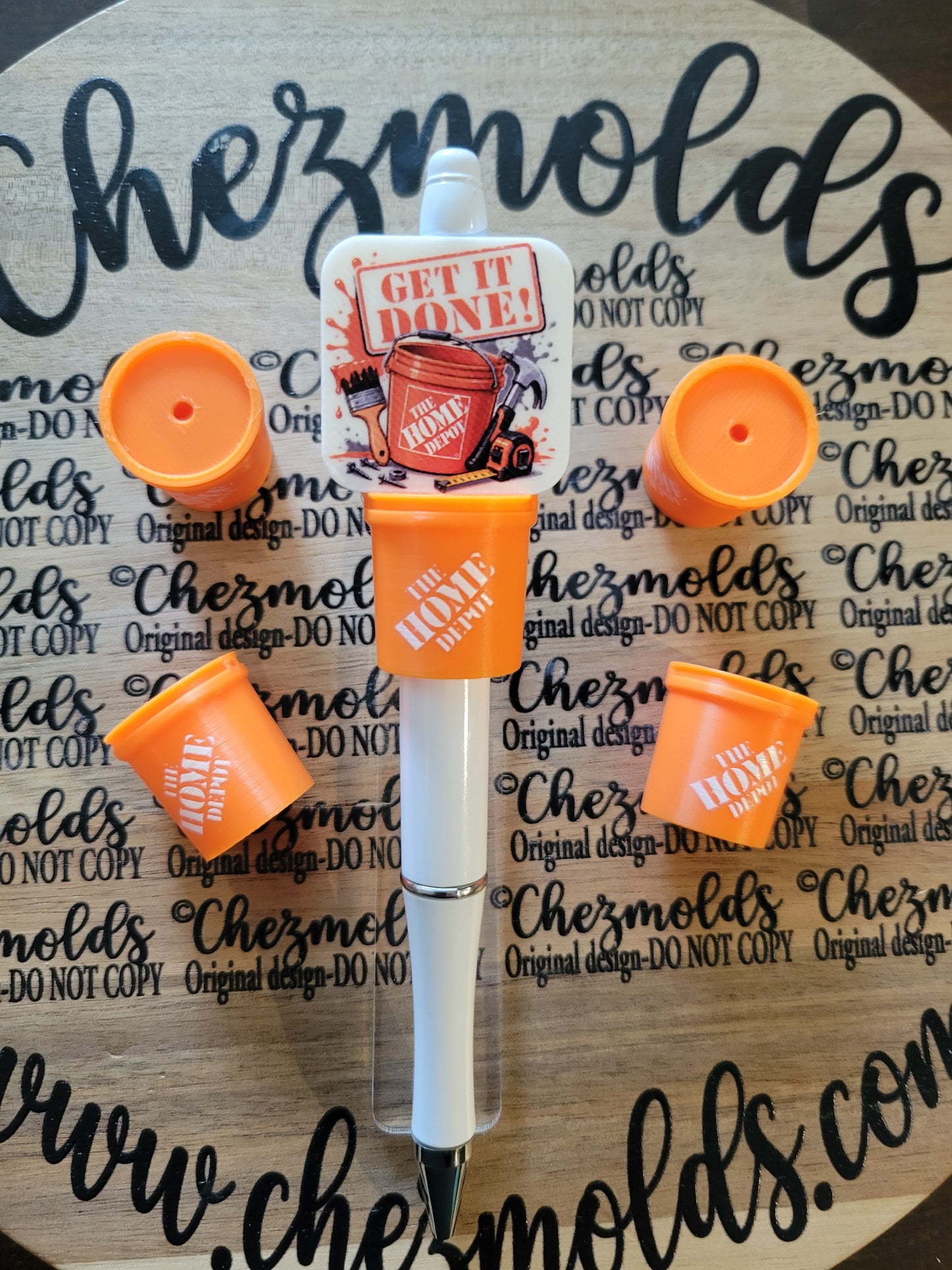 CE 3d printed focal Bead-Orange HD bucket