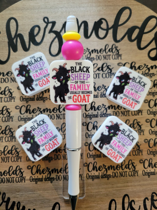 CE 3d printed focal Bead-black sheep- goat - CG Exclusive design