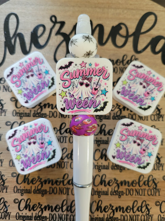 CE 3d printed focal Bead- summer-ween ghostie