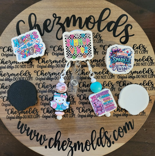 Beadable 3d printed - Single Badge Cover with 2 jump ring holes