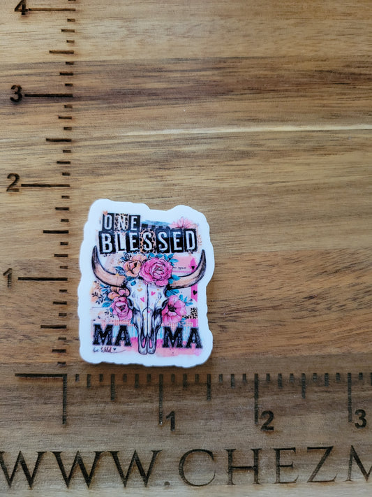 uv printed acrylic flatback-one blessed mama