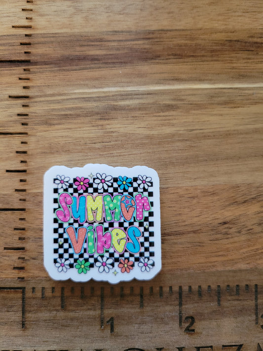 uv printed acrylic flatback-checkered summer vibes