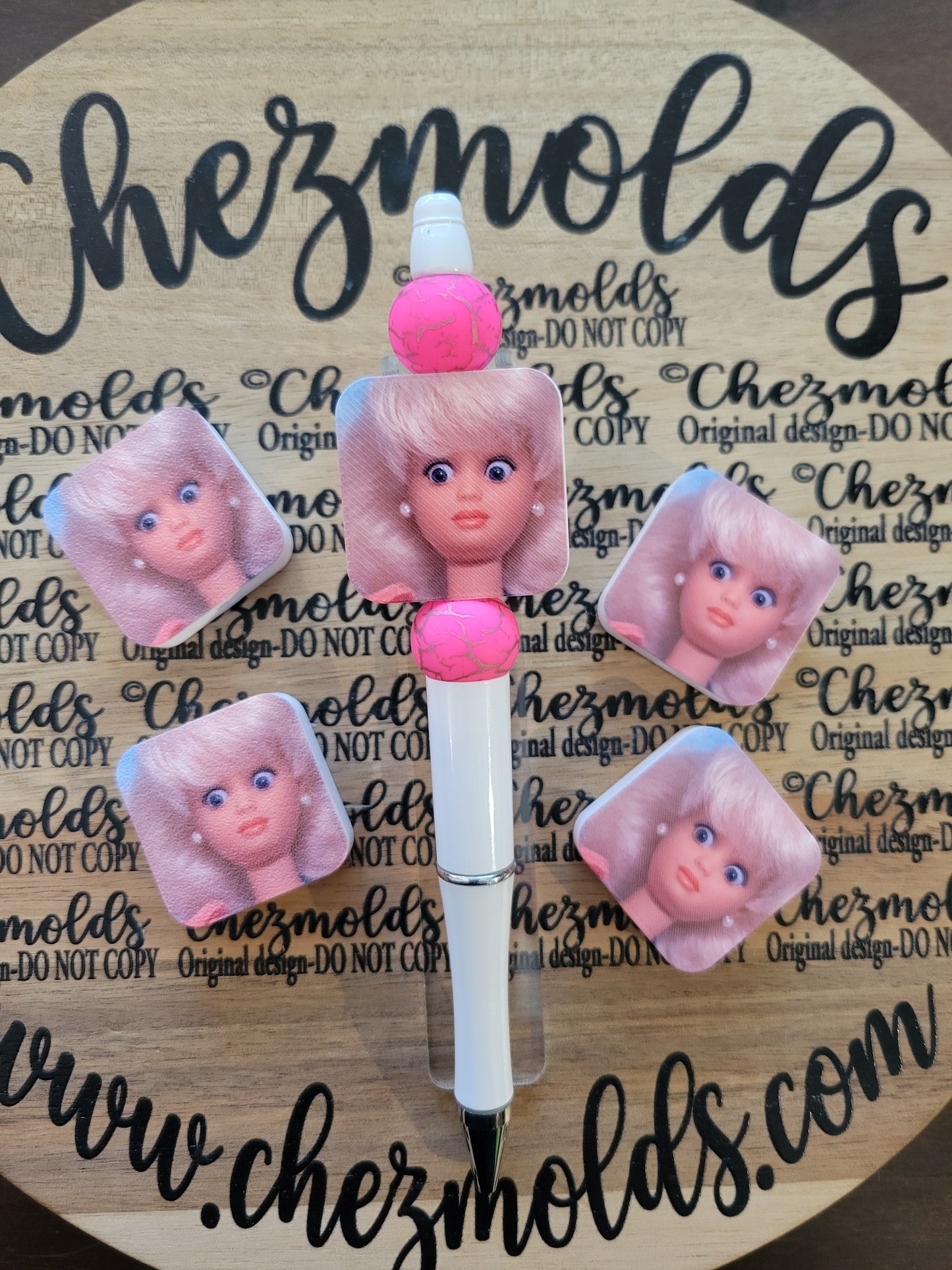 CE 3d printed focal Bead-BarB faces -CG Exclusive design