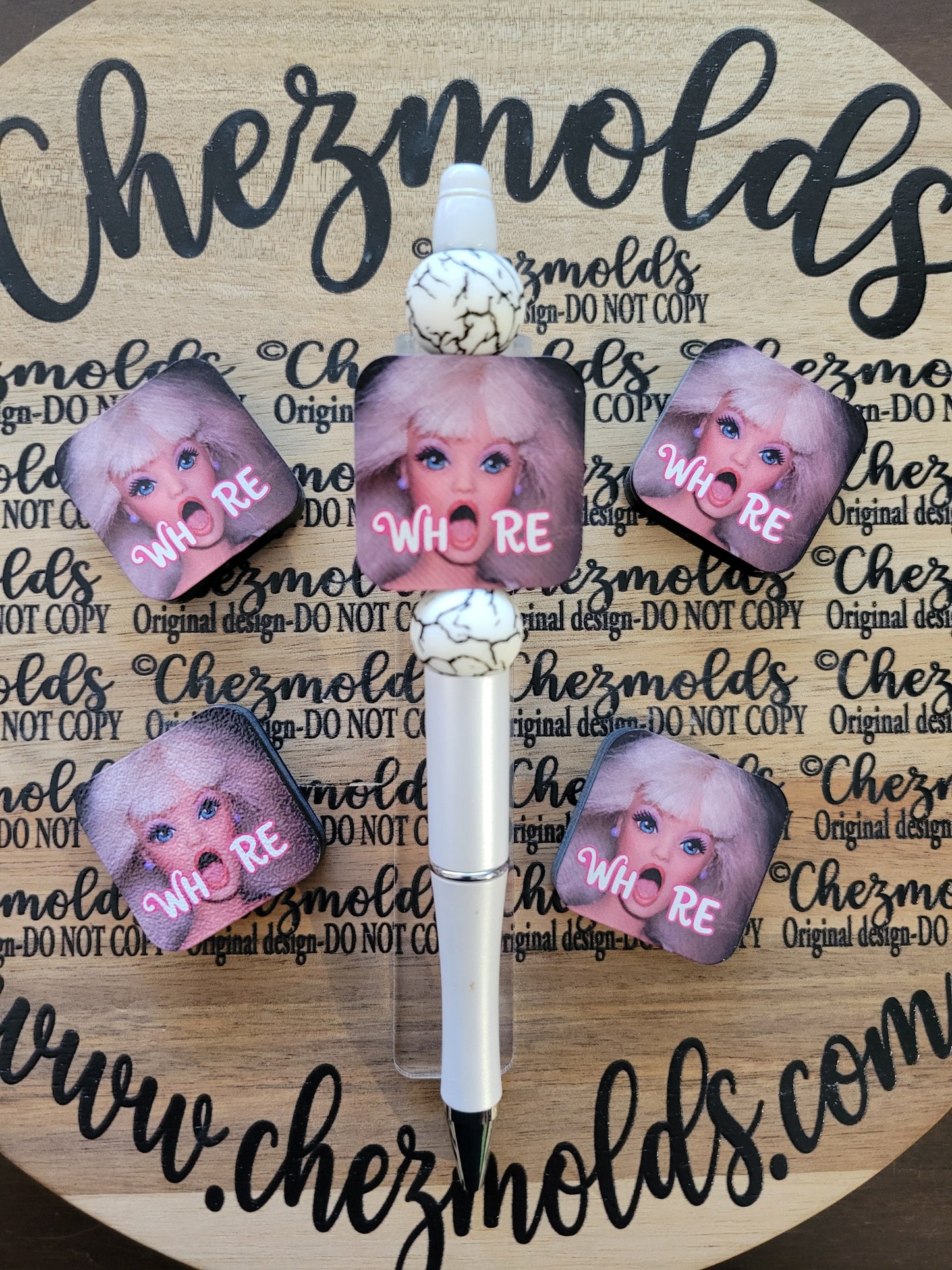 CE 3d printed focal Bead-BarB faces -CG Exclusive design