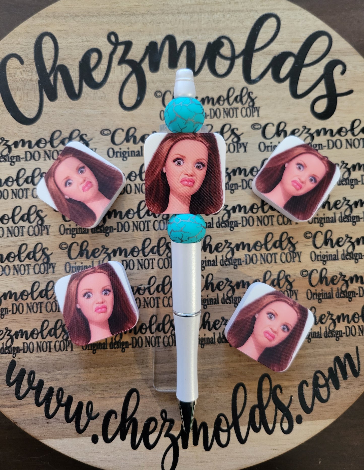 CE 3d printed focal Bead-BarB faces -CG Exclusive design