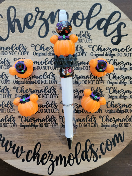 CE 3d printed focal Bead- 3D Pumpkin witch hat NONK