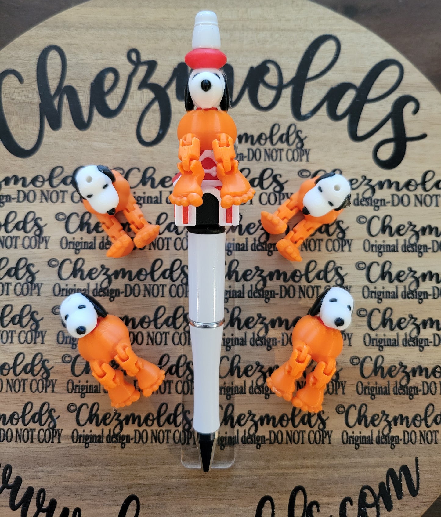 CE 3d printed focal Bead-Dog in punkin Kicker ( flexy feet )
