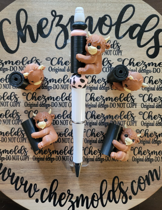CE 3d printed focal bead- "Betty" highland- Chez Pole dancer