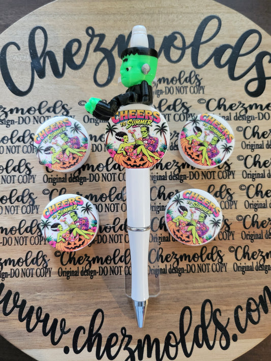 CE 3d printed focal Bead-franken cheers to summer -CG Exclusive design