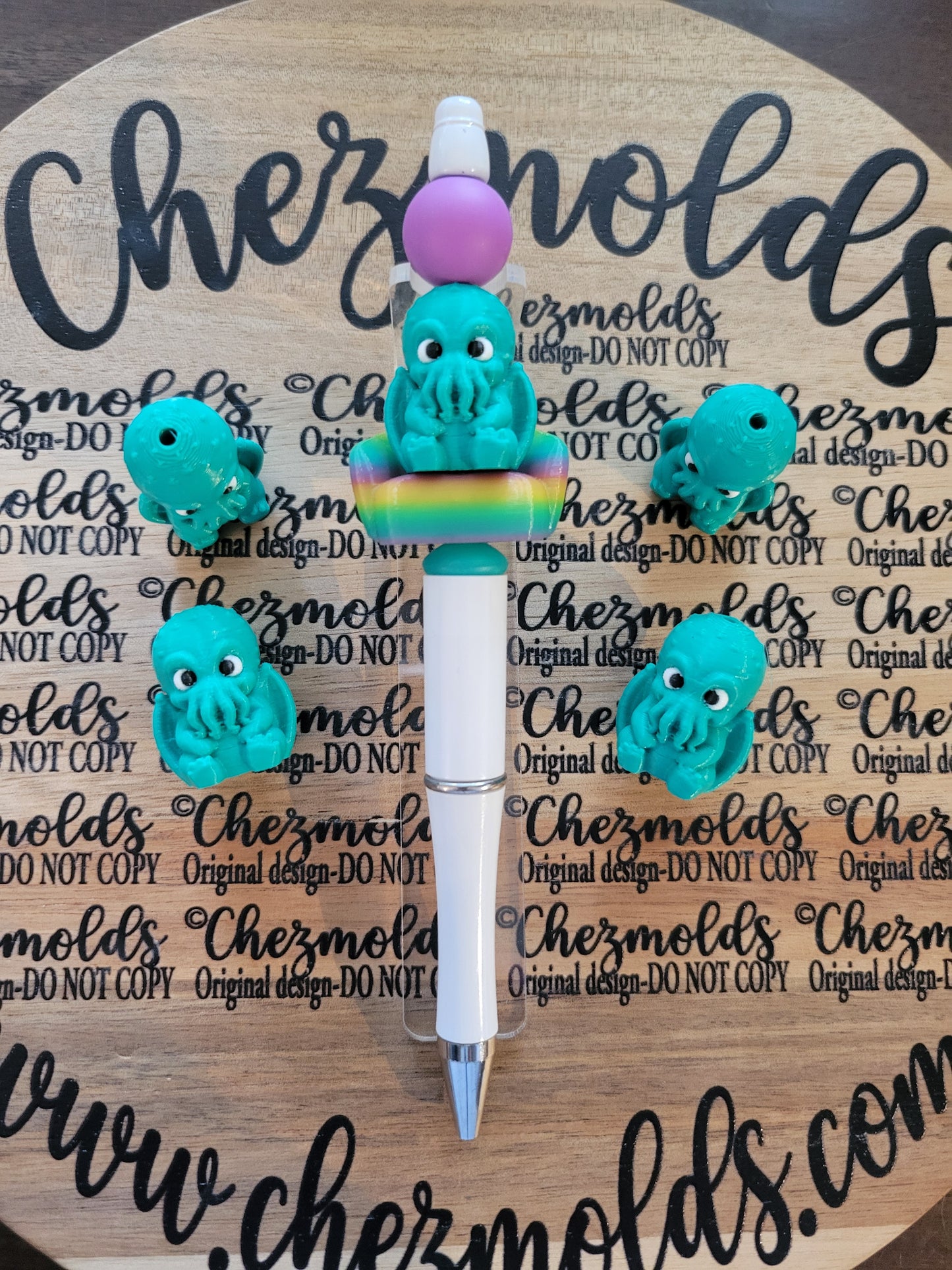 CE 3d printed focal Bead- Cutie Cthulhu NONK