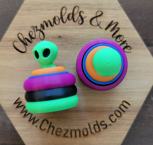 CE 3d printed fidget clicker-3d pool buddies- alien