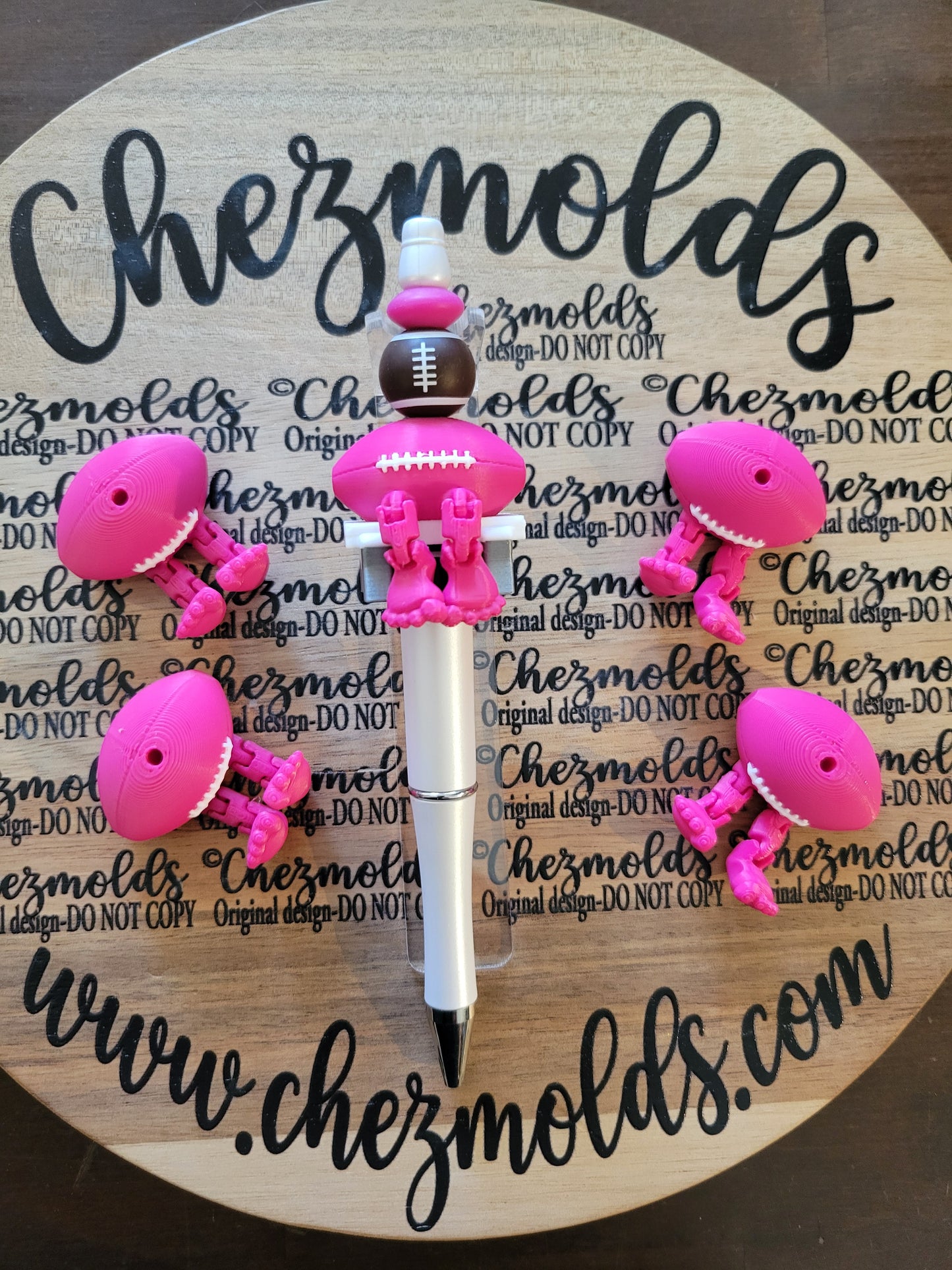 CE 3d printed focal bead-powder puff football kicker ( flexy feet )