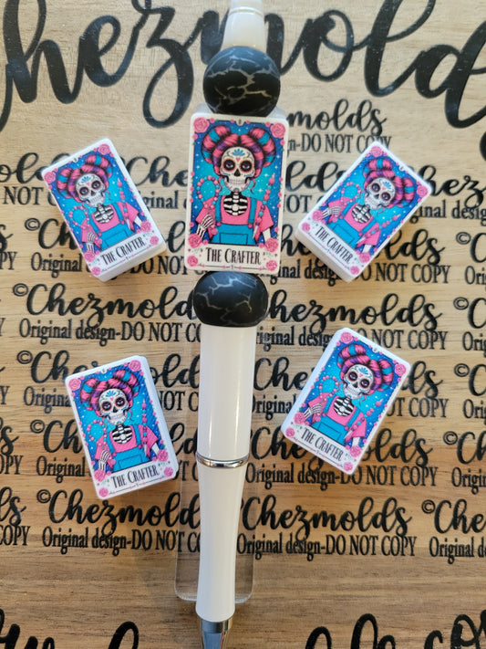 CE 3d printed focal Bead-crafty girl tarot