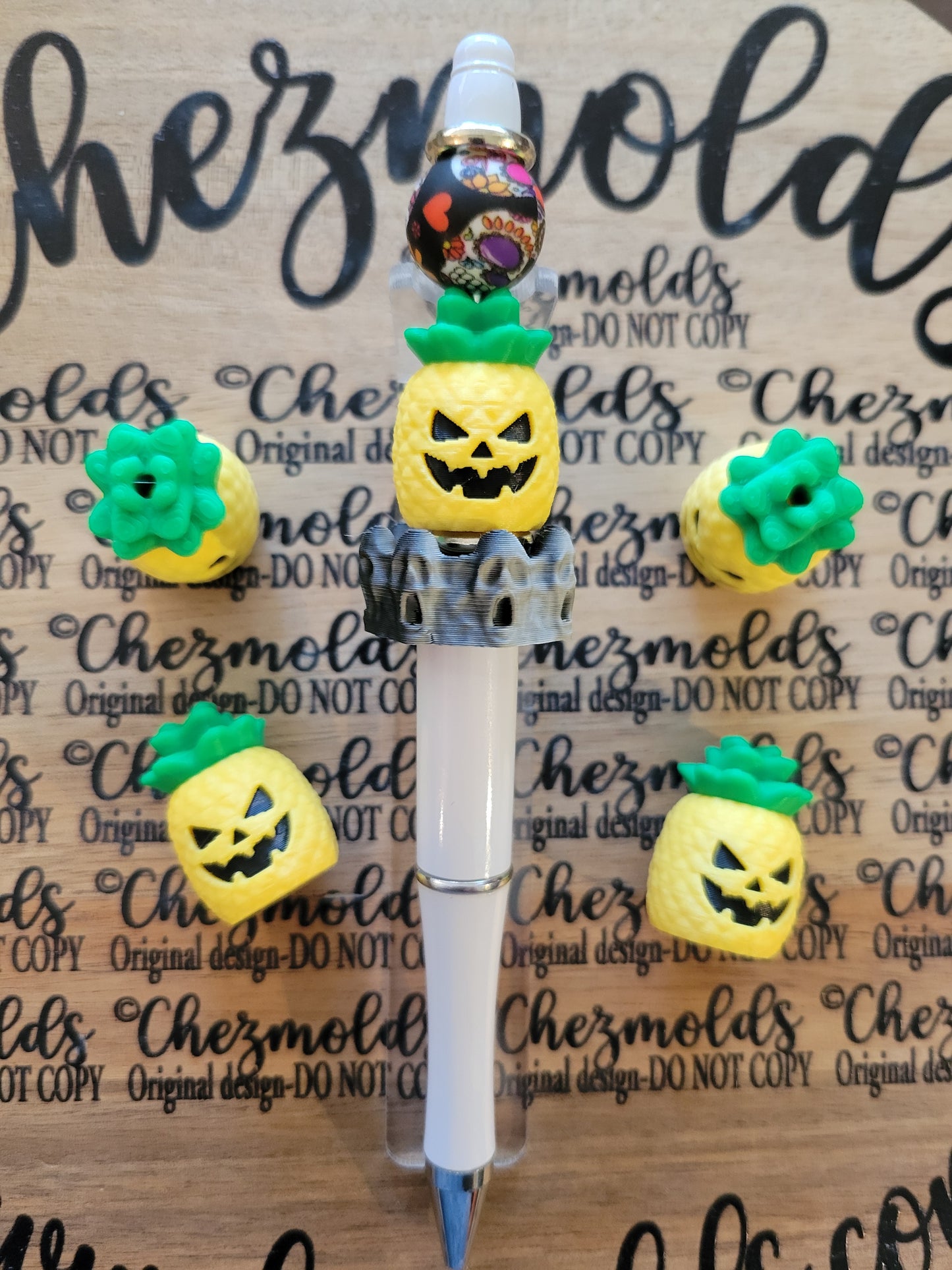 CE 3d printed focal Bead- spooky pineapple NONK