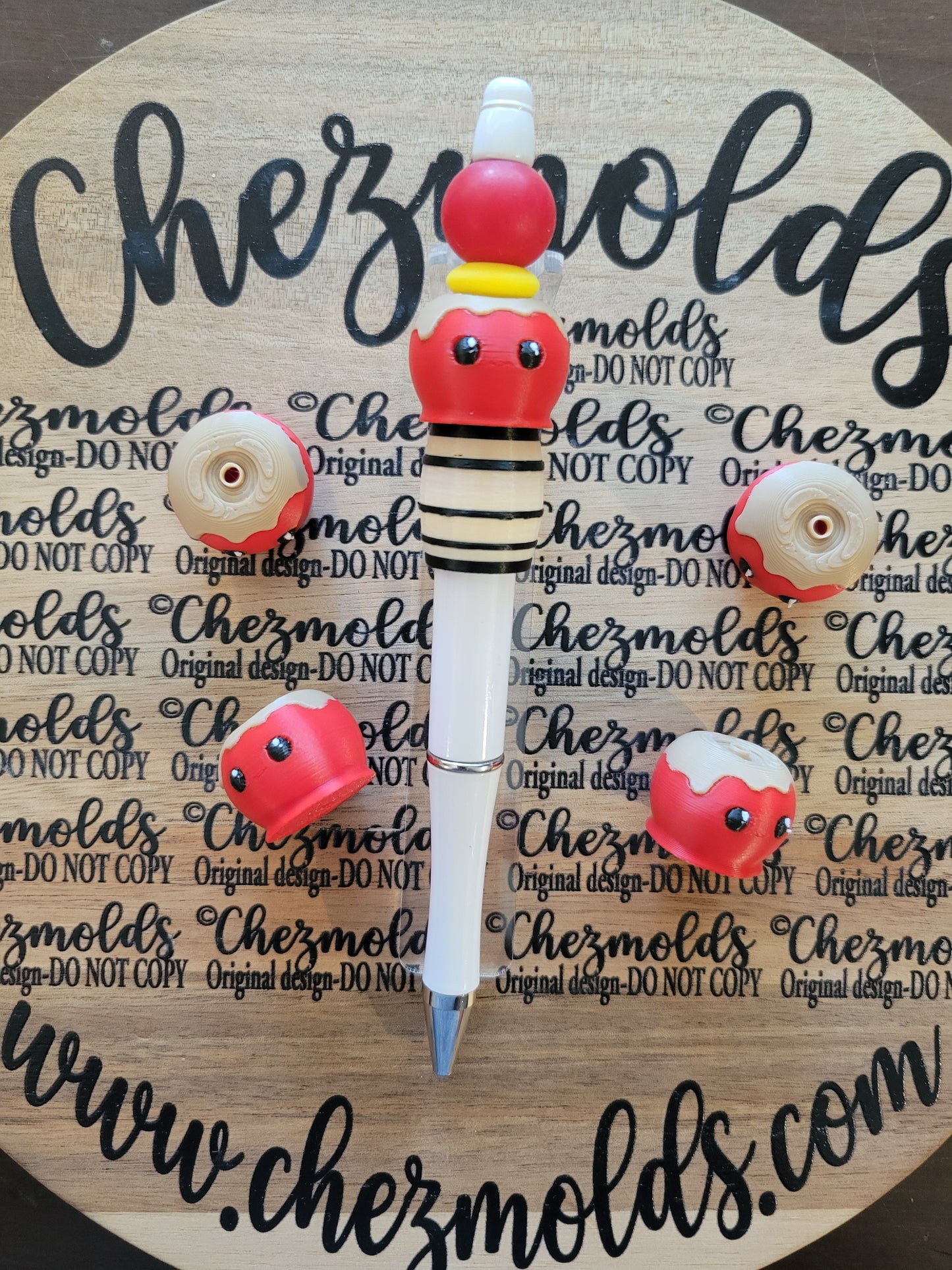 CE 3d printed focal Bead- Carmel apple NONK