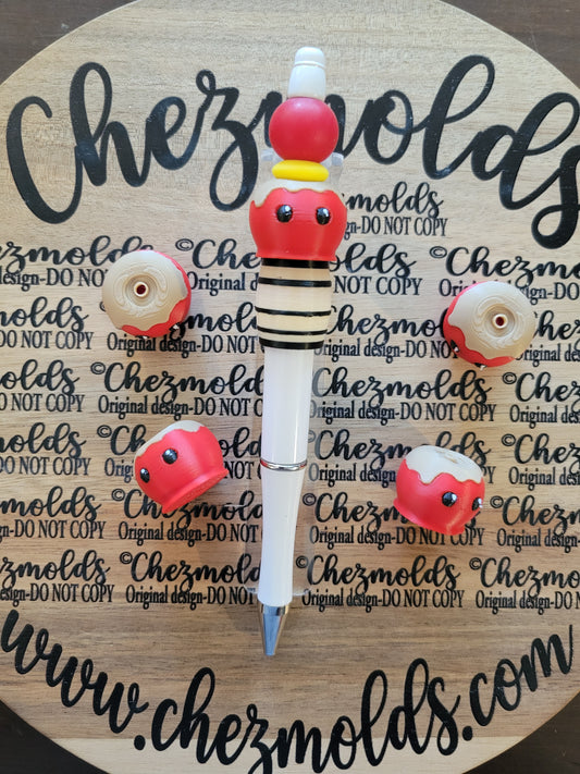 CE 3d printed focal Bead- Carmel apple NONK