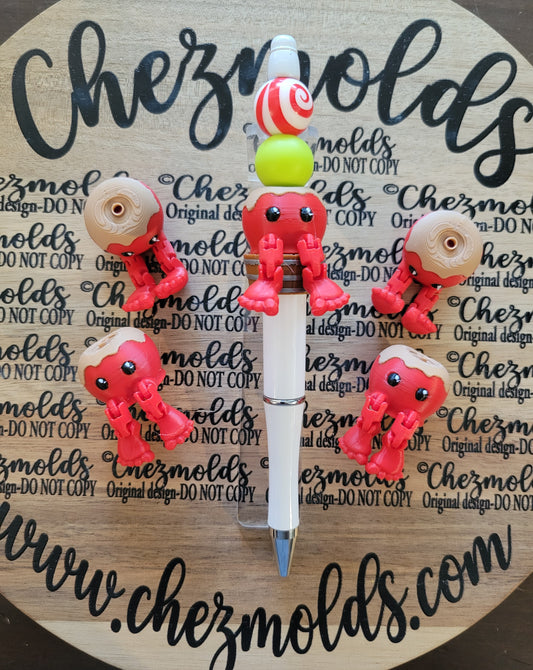 CE 3d printed focal Bead-Carmel apple baby Kicker ( flexy feet )