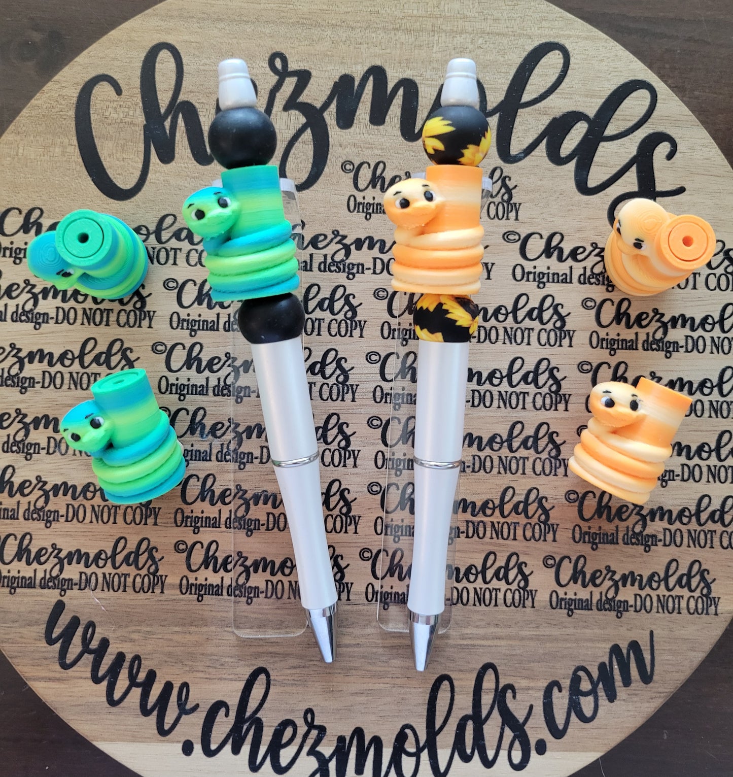 CE 3d printed focal bead- Snakey- Chez Pole dancer ( spinner )