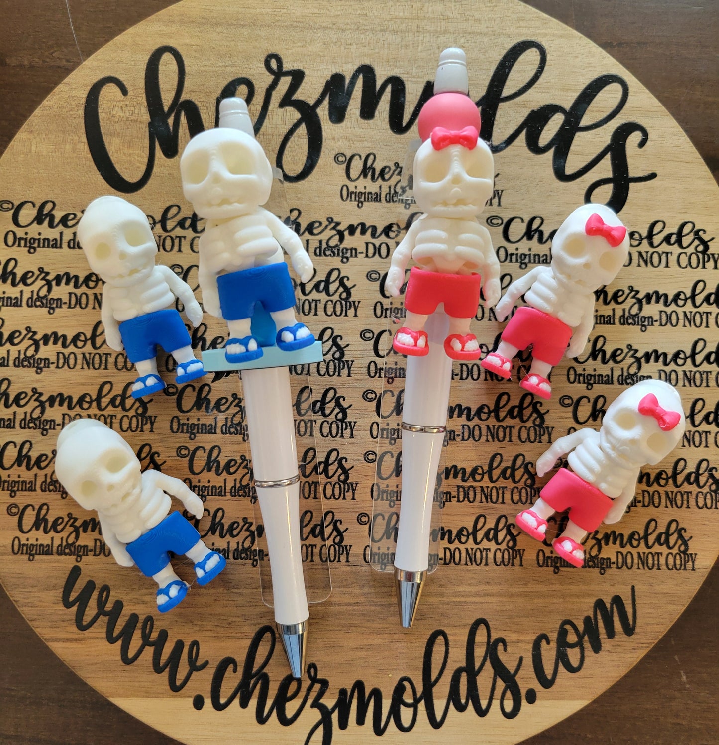 CE 3d printed focal Bead DANGLERZ-beach bum skelly
