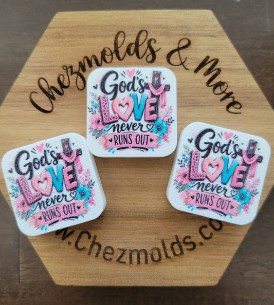 CE 3d printed focal Bead-Gods love never runs out