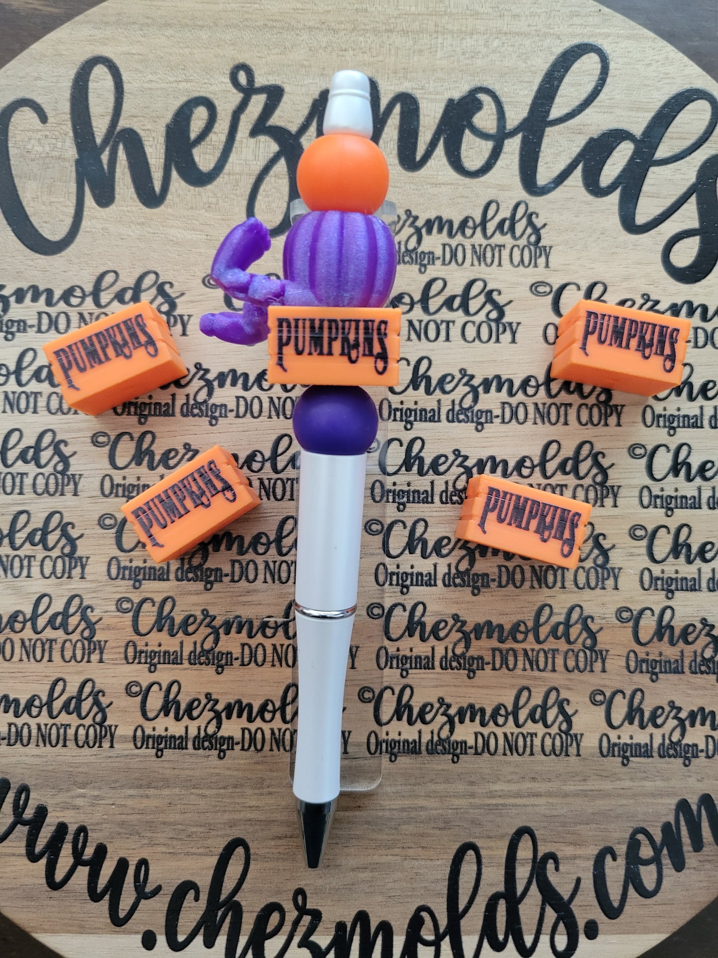 CE 3d printed focal Bead-orange crate- pumpkins