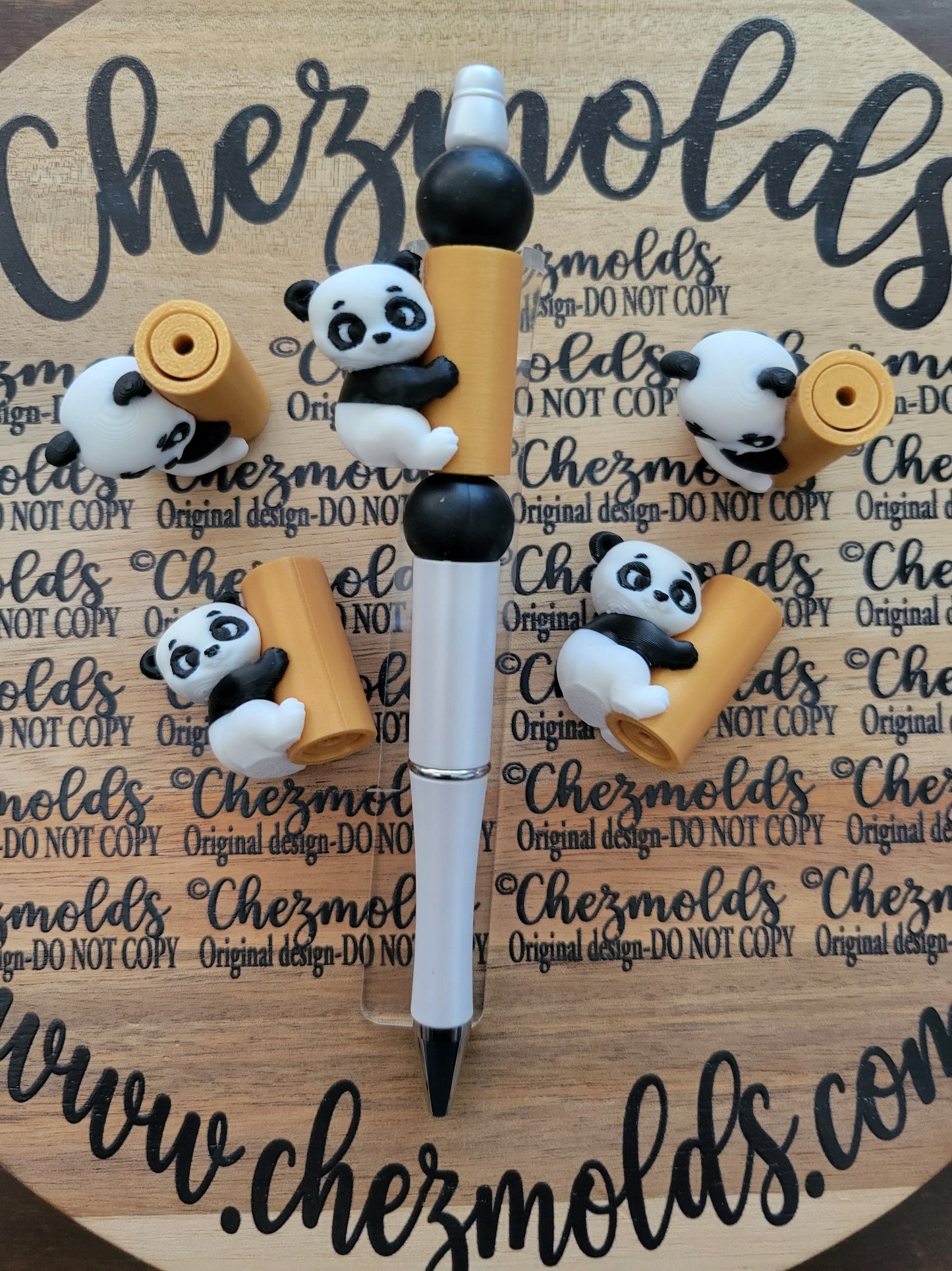 CE 3d printed focal bead- cutie panda- Chez Pole dancer ( spinner )