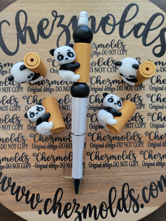 CE 3d printed focal bead- cutie panda- Chez Pole dancer ( spinner )