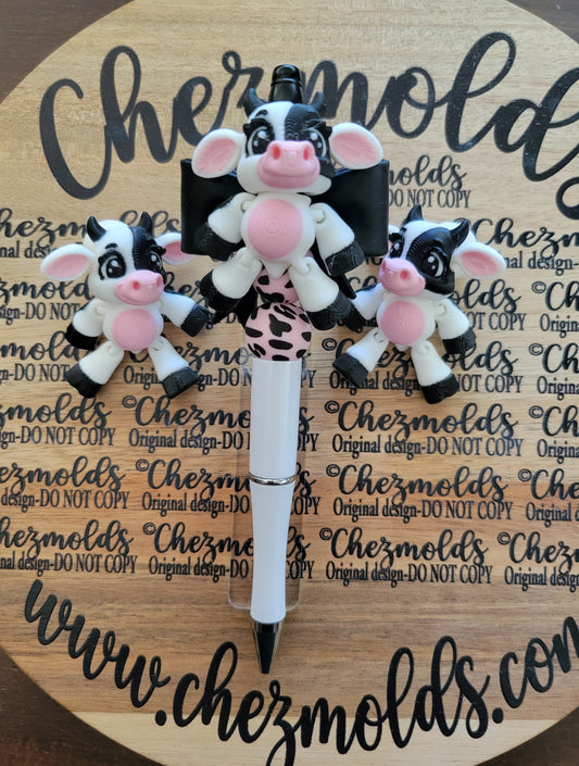 CE 3d printed focal Bead DANGLERZ-Moo cow