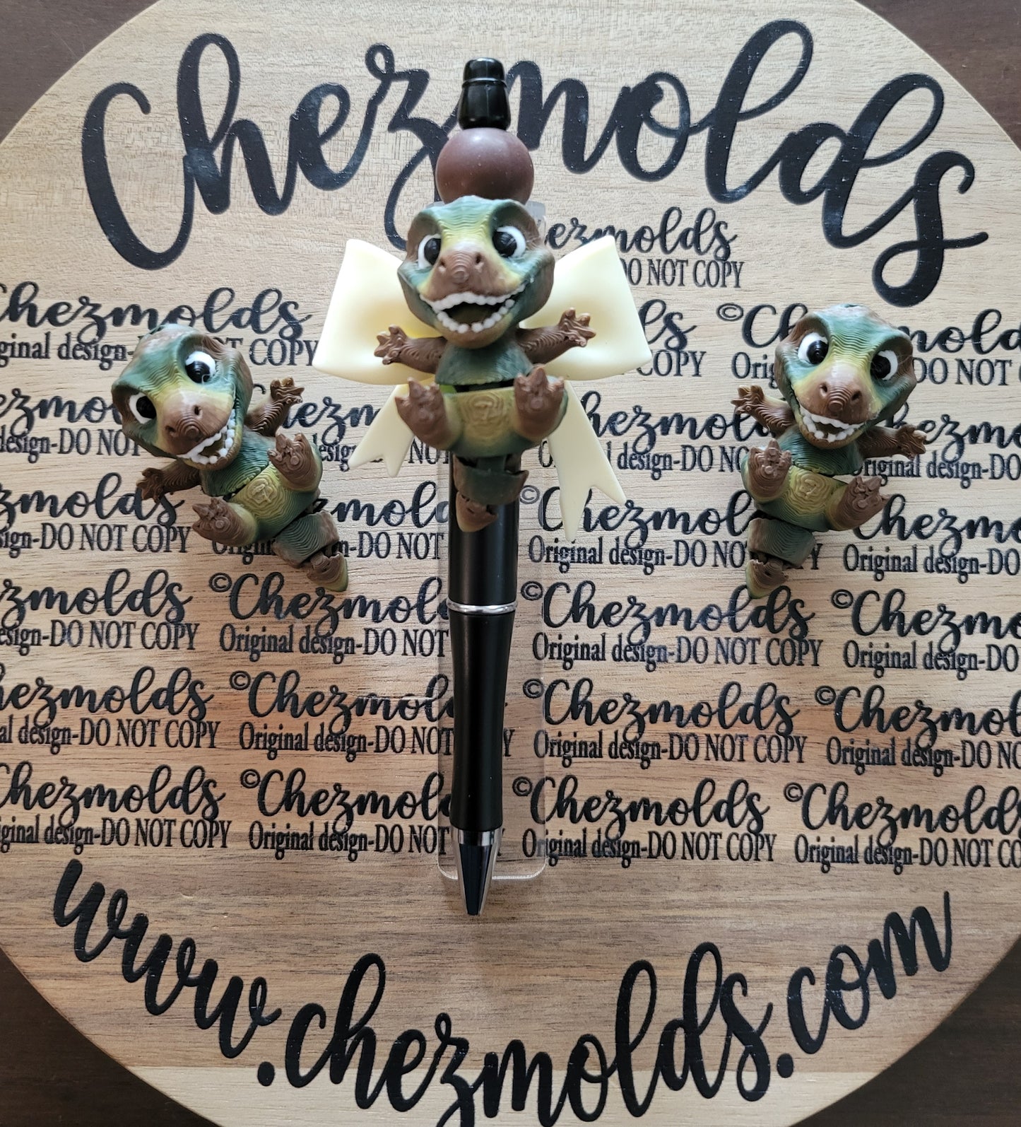 CE 3d printed focal Bead DANGLERZ-cutie T-rex