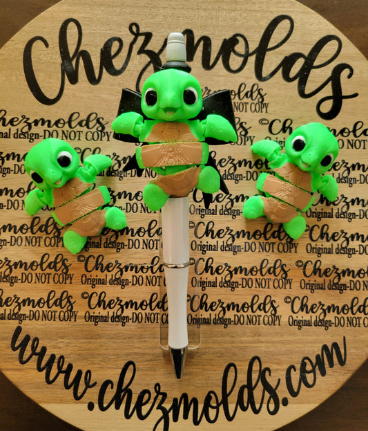 CE 3d printed focal Bead DANGLERZ-Cutie baby turtle