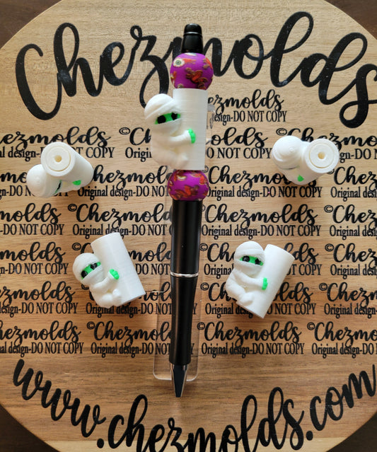 CE 3d printed focal bead- Cutie Mummy  Chez Pole dancer ( spinner )