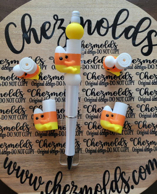 CE 3d printed focal bead- Cutie candy corn Chez Pole dancer ( spinner )