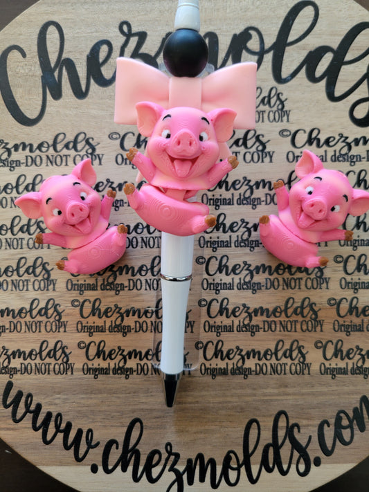 CE 3d printed focal Bead DANGLERZ-Happy piggy