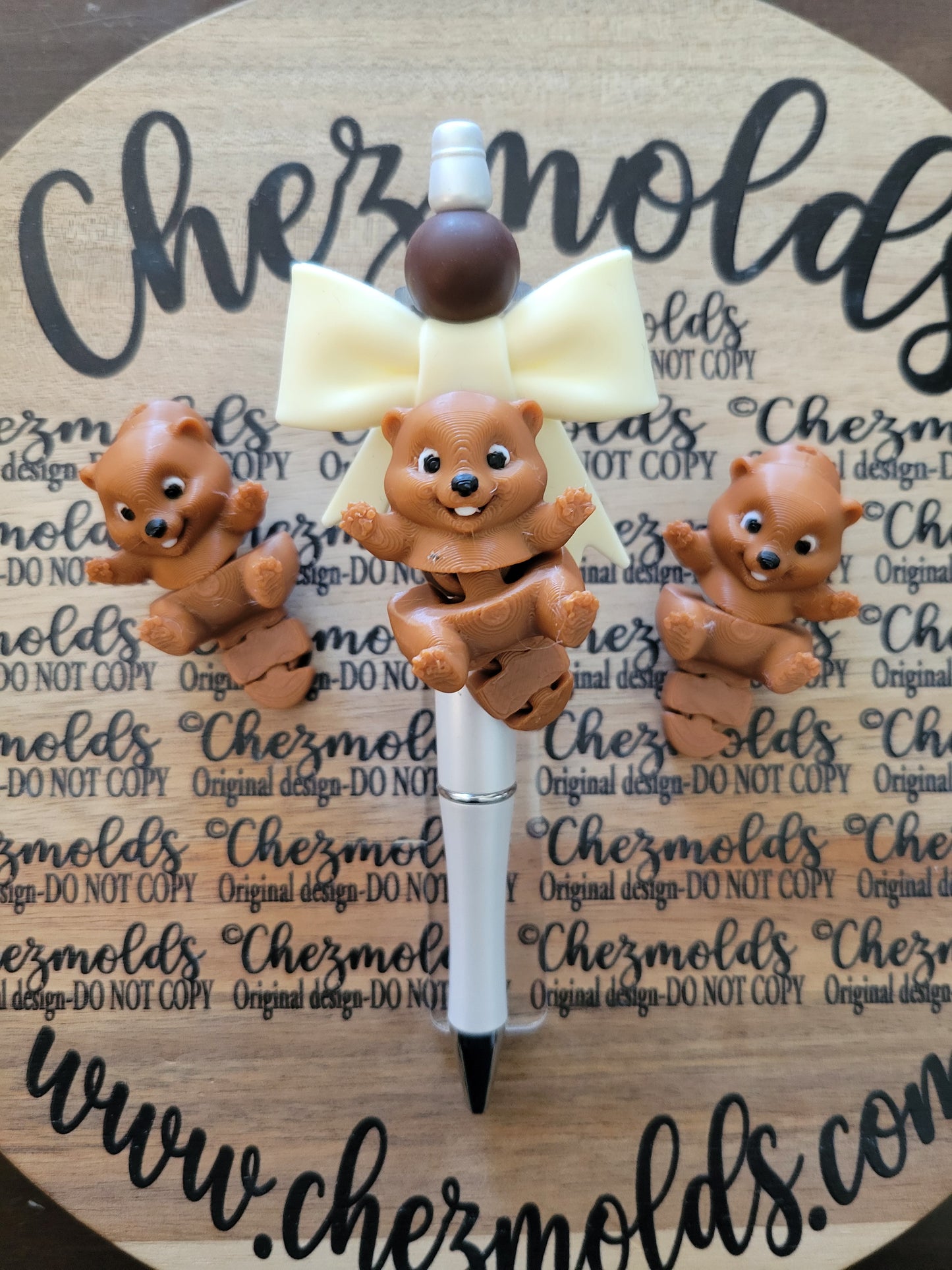 CE 3d printed focal Bead DANGLERZ-cutie beaver