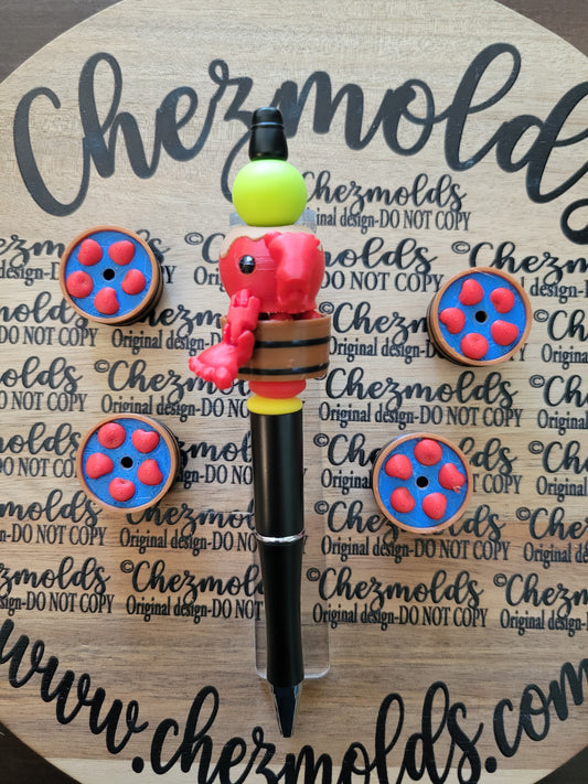CE 3d printed focal Bead-Bobbin apple barrel