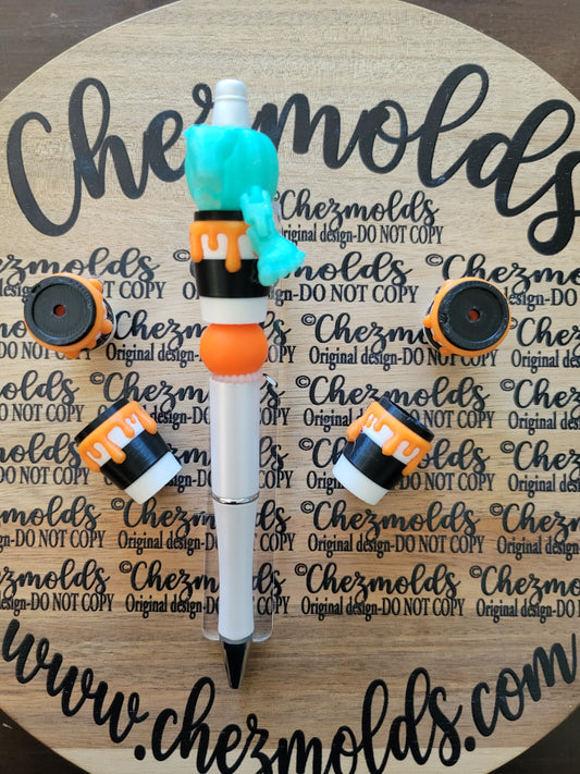CE 3d printed focal Bead-pumpkin spice drip coffee