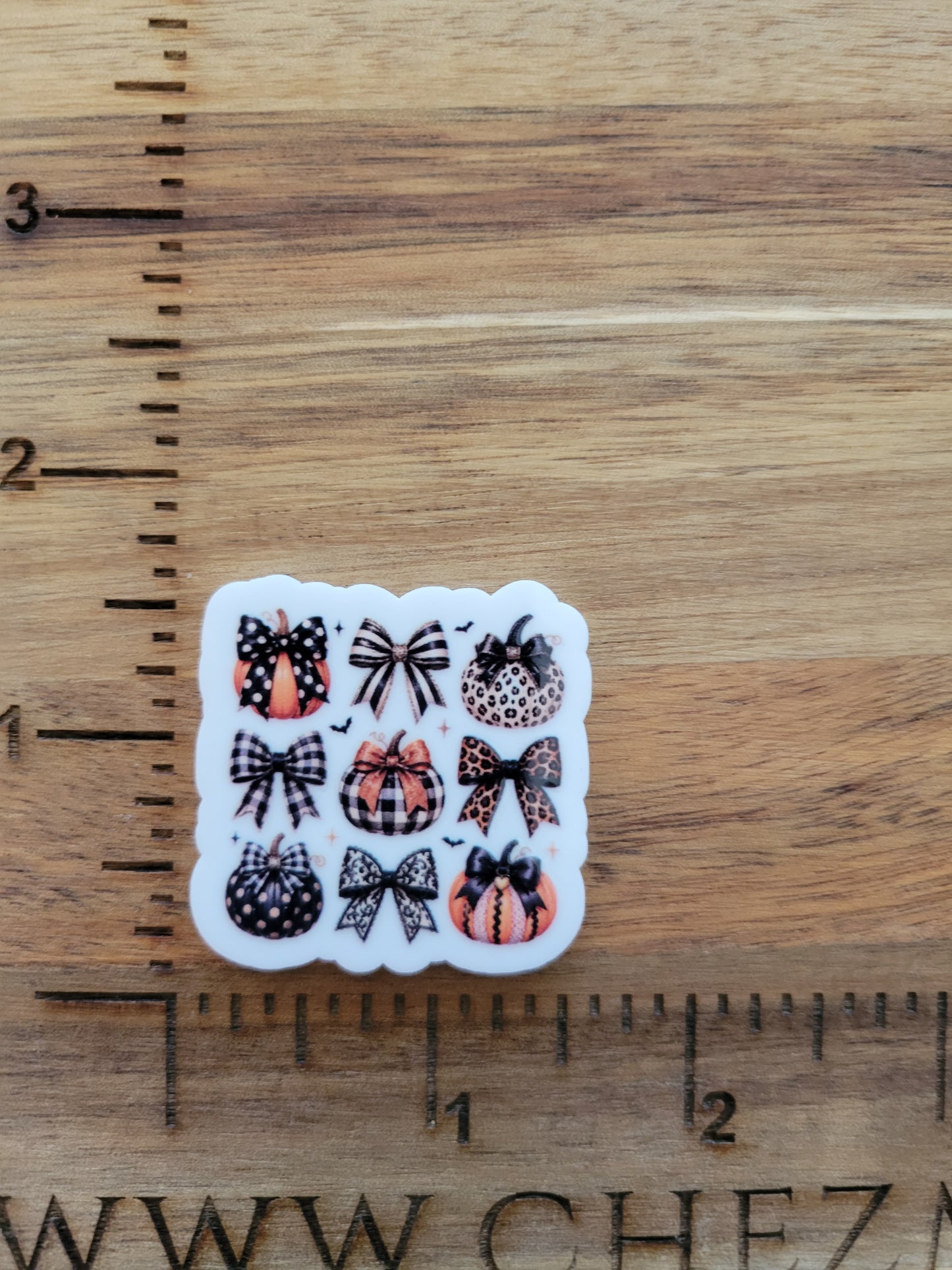 uv printed acrylic flatback-pumpkin bow collage