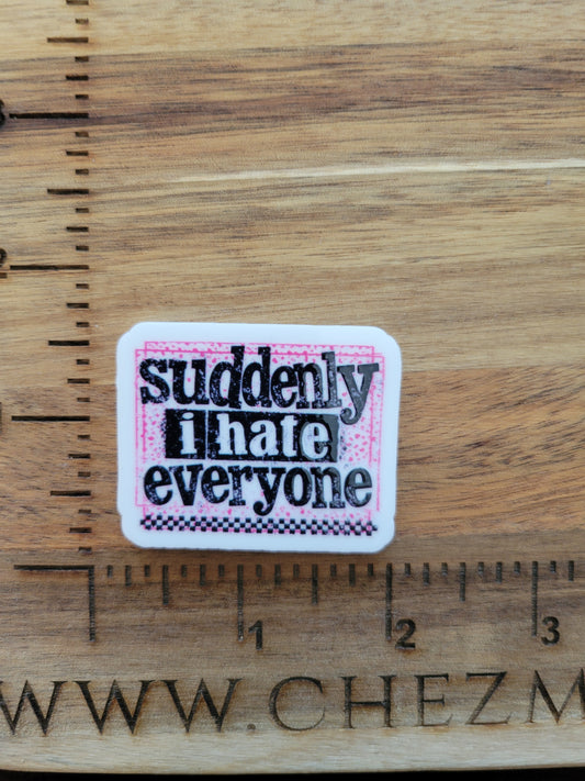 uv printed acrylic flatback-suddenly i hate everyone