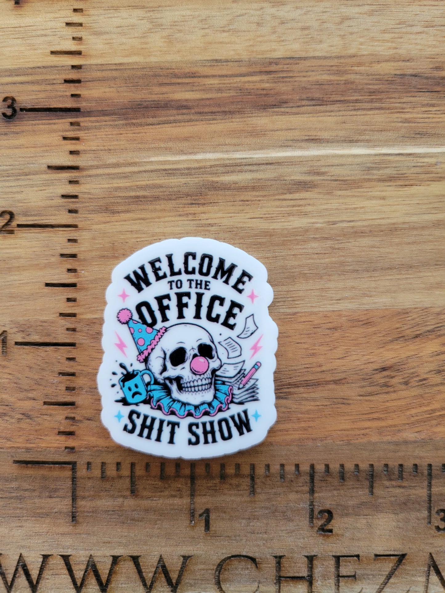 uv printed acrylic flatback- office sh*t show