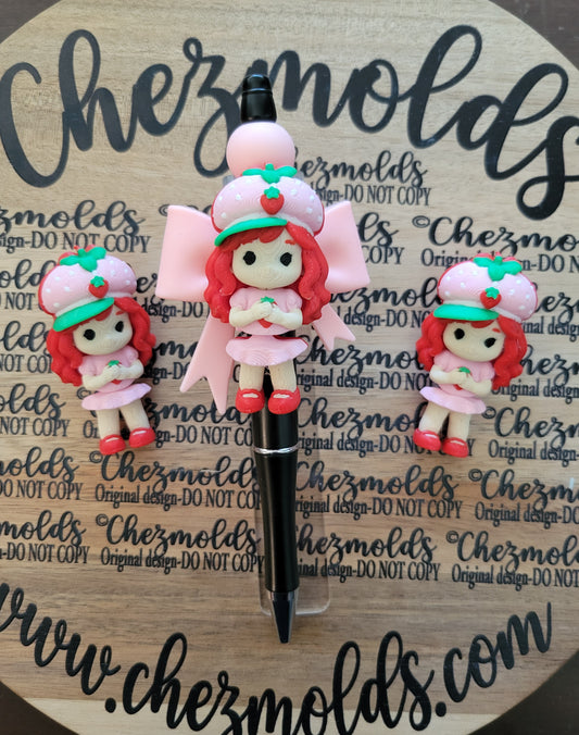 CE 3d printed focal Bead DANGLERZ-StrawB ShortC