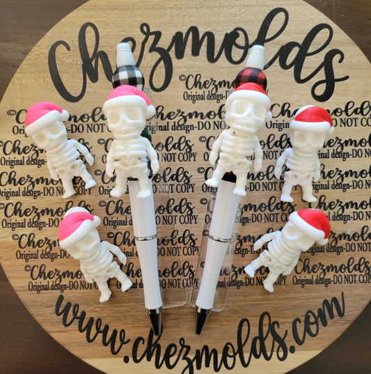 CE 3d printed focal Bead DANGLERZ-santa skelly