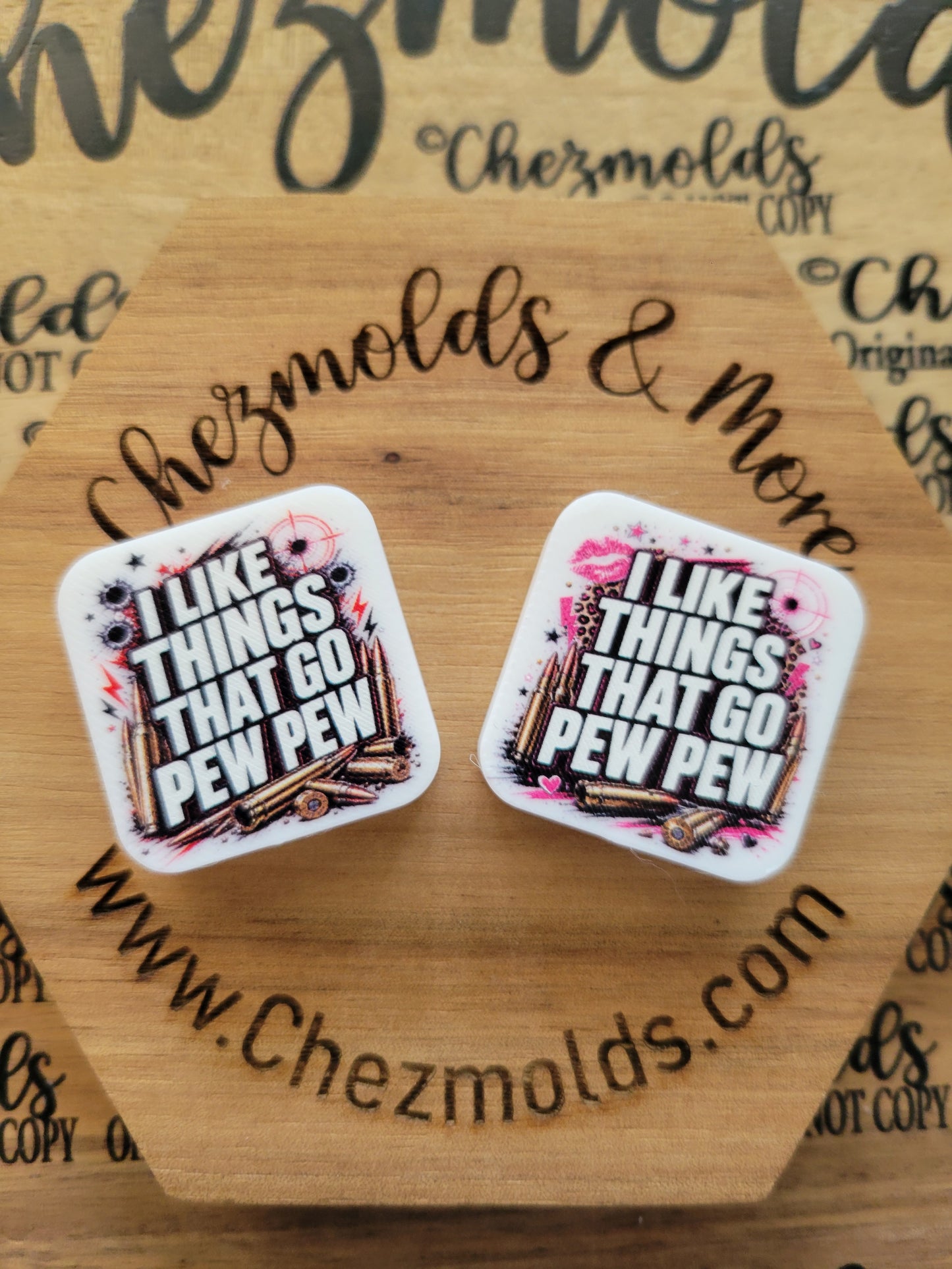 CE 3d printed focal Bead- i like things that go pew pew-CG Exclusive