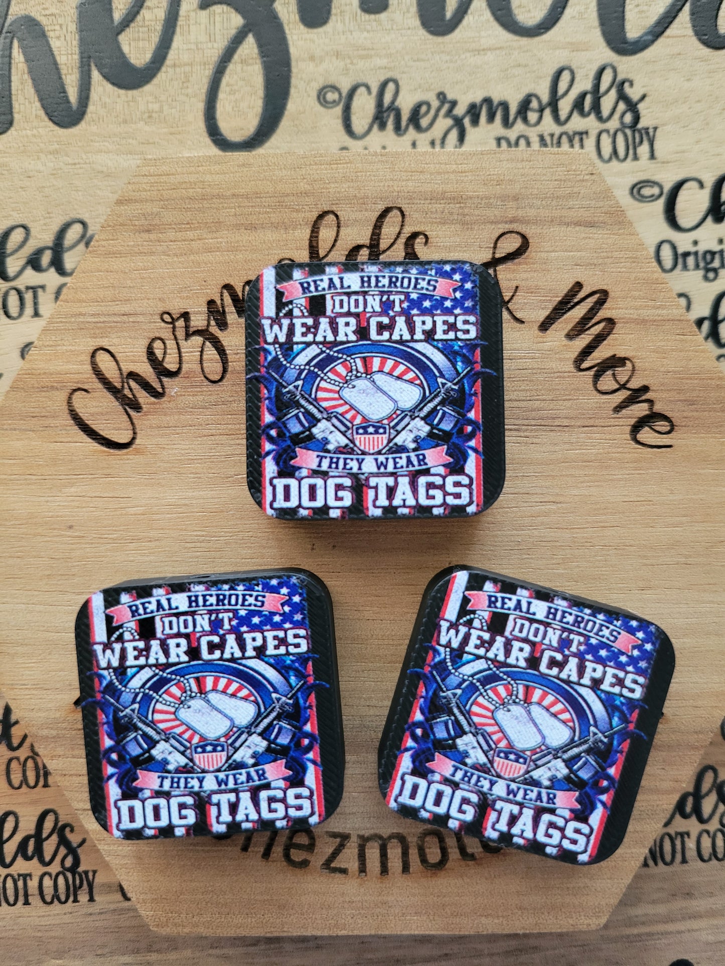 CE 3d printed focal Bead-not all heros wear capes/dog tags