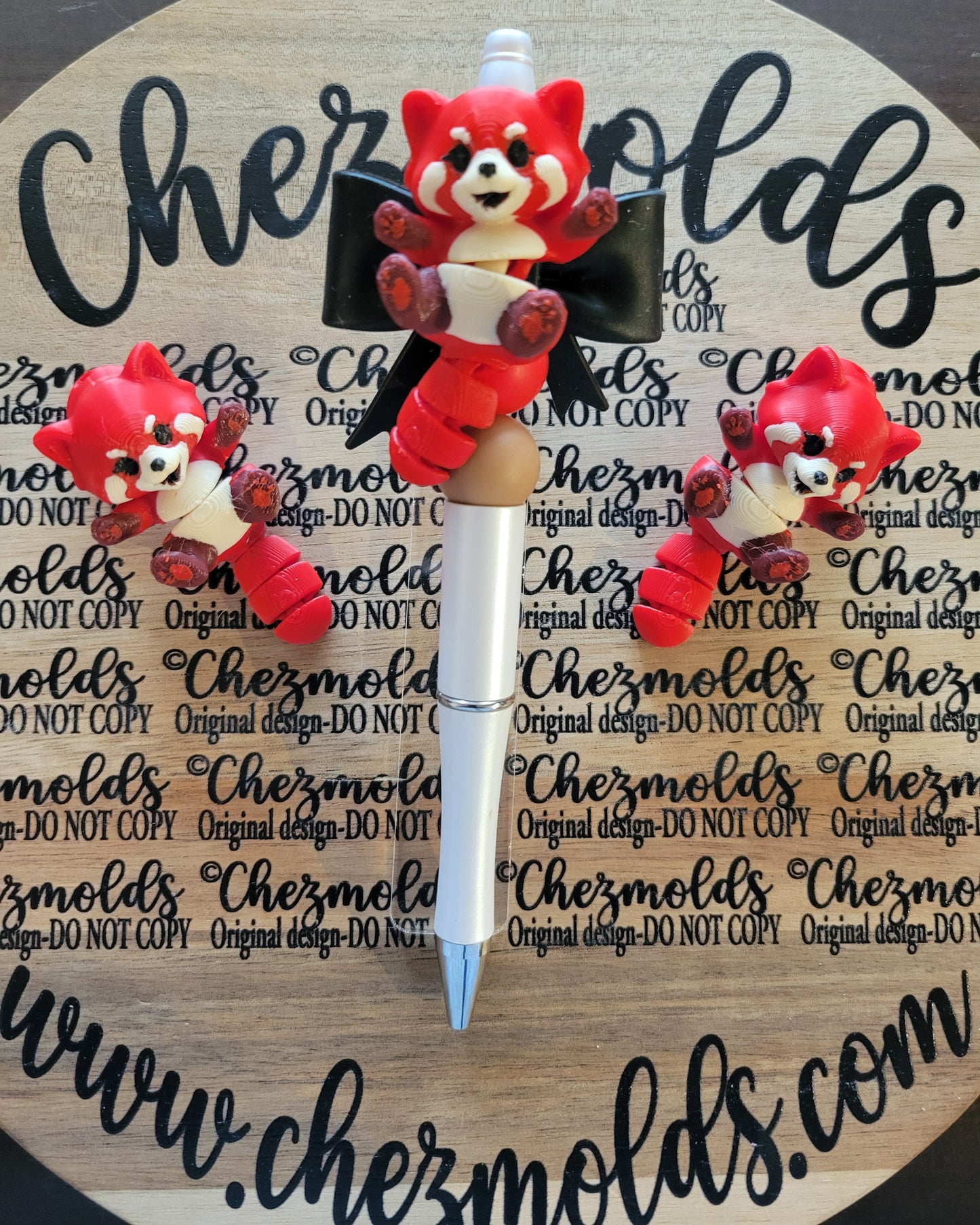 CE 3d printed focal Bead DANGLERZ-Red pandaaaa