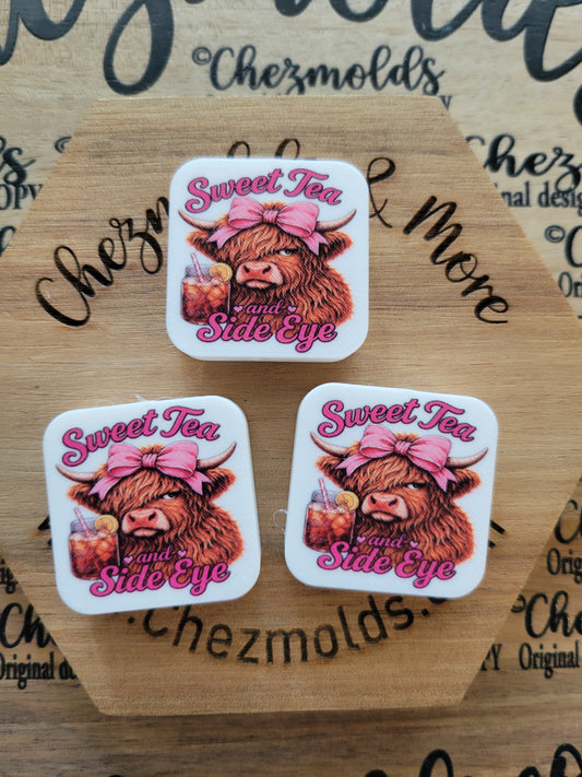 CE 3d printed focal Bead-sweet tea and side eye